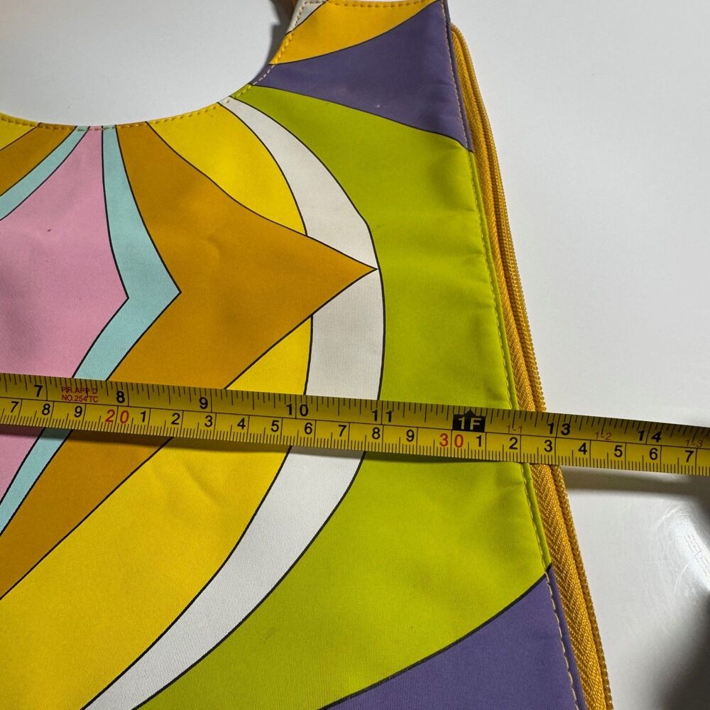 Vintage Biolage Tote Purse Handbag Retro 70s Mod Psychedelic Geometric Yellow View 5